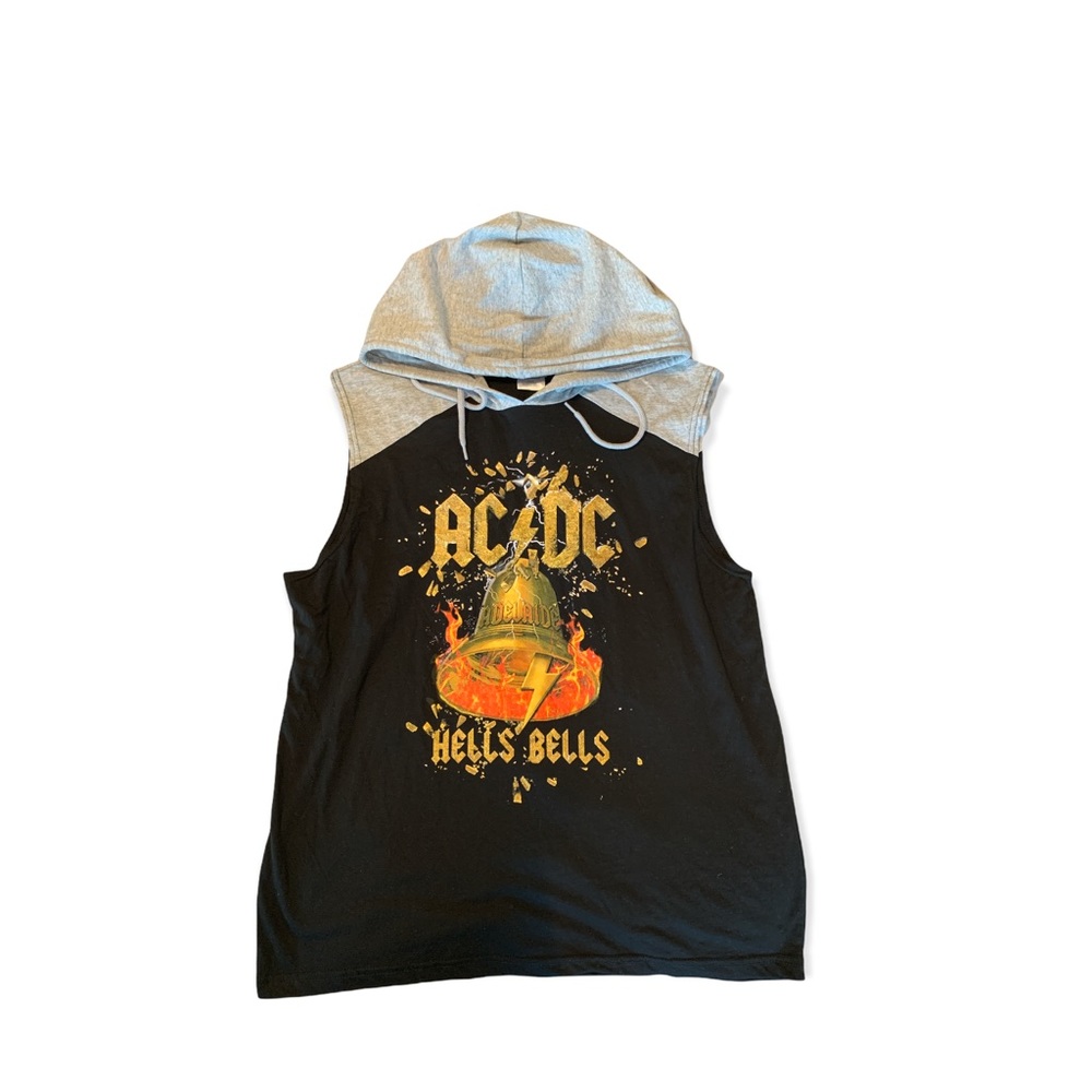 AC/DC sleeveless tshirt with hood